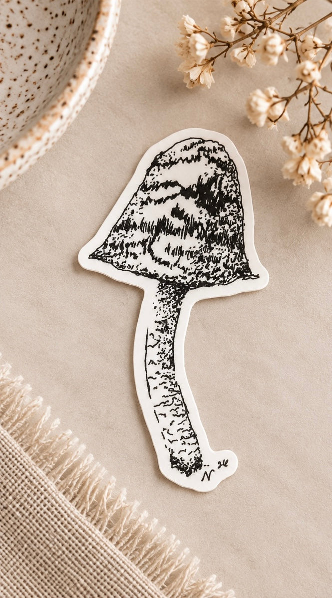 Inky Cap Mushroom Vinyl Sticker