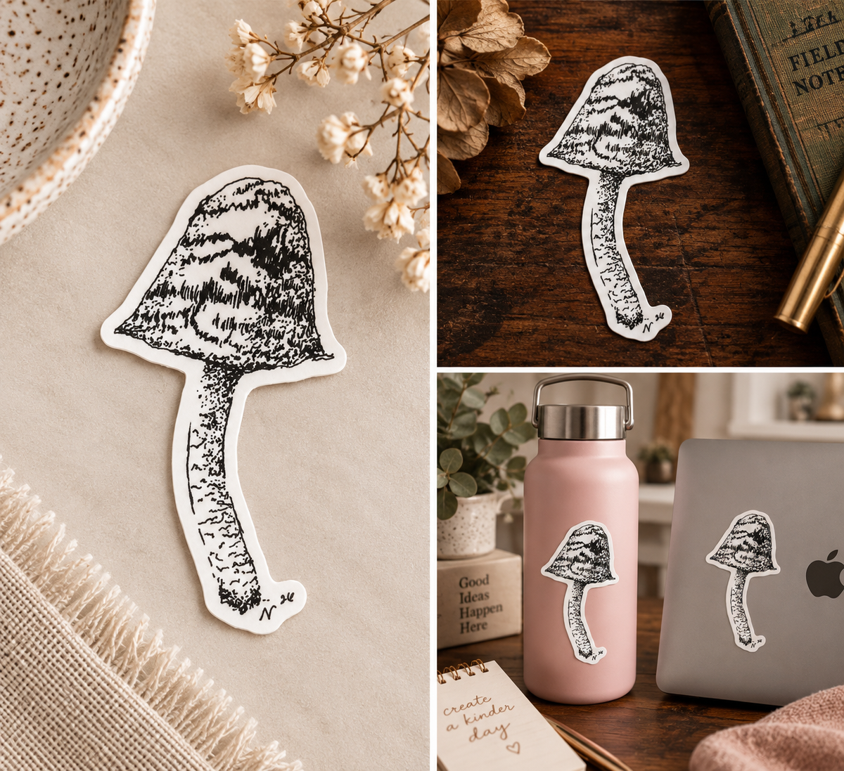 Inky Cap Mushroom Vinyl Sticker