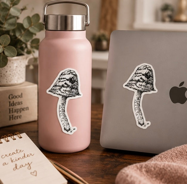 Inky Cap Mushroom Vinyl Sticker