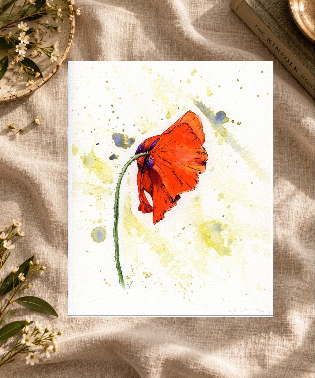 Red Poppy Limited Edition Giclée Print on William Turner Hahnemühle Paper