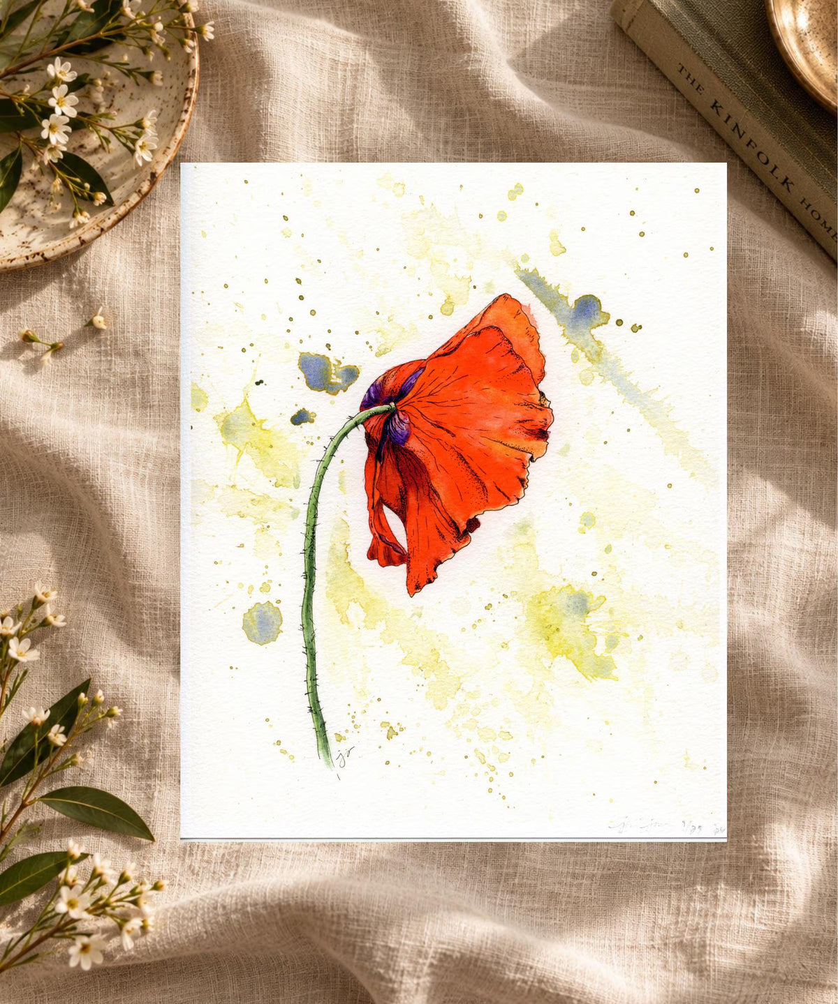 Red Poppy Limited Edition Giclée Print on William Turner Hahnemühle Paper