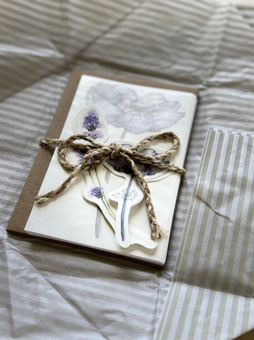 Blue Anemone Watercolor Greeting Card – Blank Botanical Card, 4"x6"