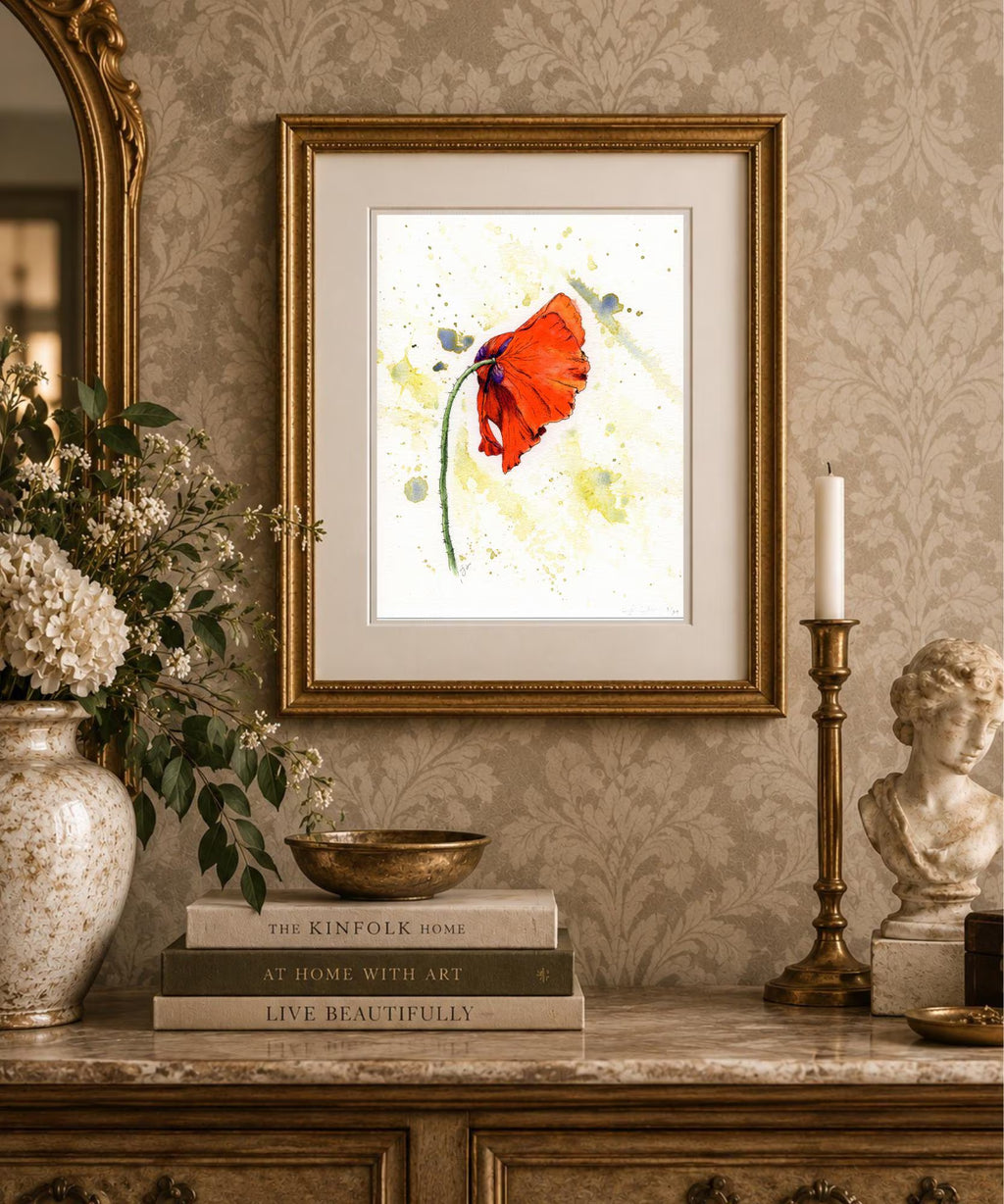 Red Poppy Limited Edition Giclée Print on William Turner Hahnemühle Paper