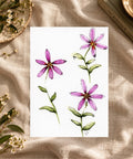 Pink Wildflowers, Original Watercolor Painting, Signed by Artist (5"x7")